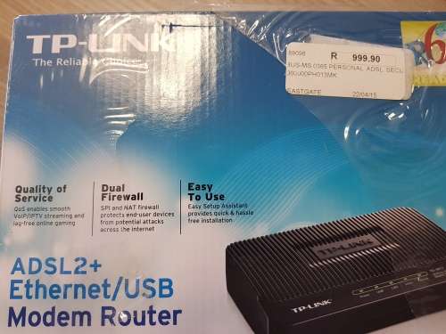 TP Link ADSL2+Ethernet/USB Modem Router